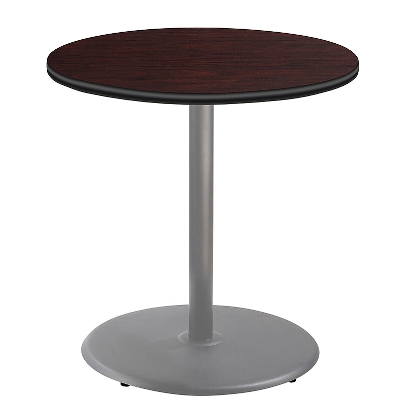 NPS CT Series 36" Round 36" Height Cafe Table, Round Base, Grey Frame/Mahogany Top (CTG13636RCPBTMMY) image 1