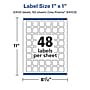 Avery Laser/Inkjet Square Removable Labels, 1" x 1", White, 2400 Labels/Box (94103)~#|#~4D1C9E10-D0C8-41CB-BBEDCB8709436245_sc7