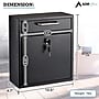 AdirOffice Steel Ultimate Locking Wall Mounted Drop Box Interoffice Mailbox, Medium, Black (631-05-BLK-PKG)~#|#~4D1D6BF5-C4F1-4362-B5952E4D21774B8D_sc7