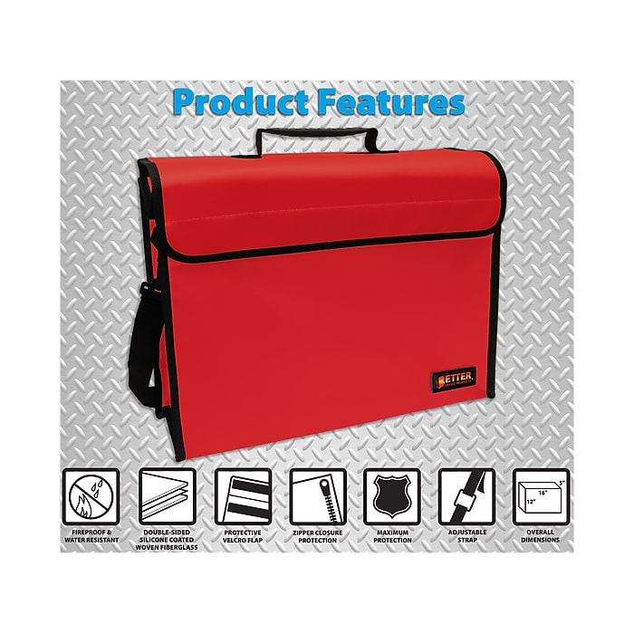 Better Office Fabric Water-Resistant Briefcase, Red (24523) | Staples