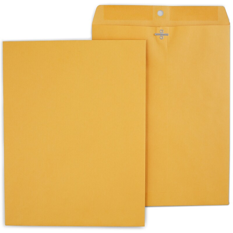 Staples Clasp & Moistenable Glue Kraft Catalog Envelopes, 10"L x 13"H, Brown, 250/Box (487494/17243) image 1