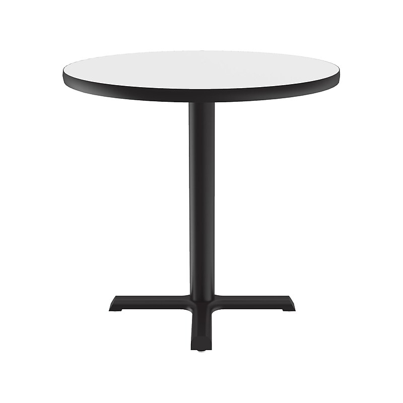 Correll 48" Round Dry-Erase Markerboard Cafe Table, Frosty White/Black (BXT48DER-80) image 1
