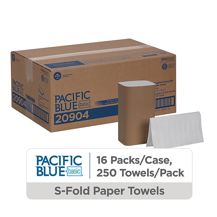 Pacific Blue Basic Single Fold Paper Towels, 1-ply, 250 Sheets
