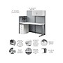 Bush Business Furniture Office in an Hour 63"H x 65"W Cubicle Panel Workstation, Pure White (WC36192-03STGK)~#|#~4D2B6C38-A140-45CD-A658BD3822D9ECC6_sc7
