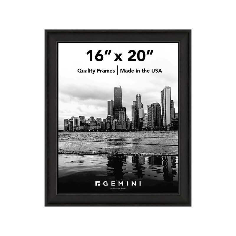 Gemini 16" x 20" Wood Picture Frame, Rich Black (G705) image 1