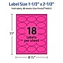 Avery Laser/Inkjet Oval Multipurpose Labels, 1.5" x 2.5", Neon Magenta, 1440/Box (94051)~#|#~4D2D09FC-772F-4CAF-86C66D4F16FB1CE7_sc7