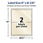 Avery Pearlized Ivory Rectangle Multipurpose Labels, 5" x 8-1/8", Ivory, 50/Pack (94259)~#|#~4D30AC62-6980-4B7D-B7608265098FDE11_sc7