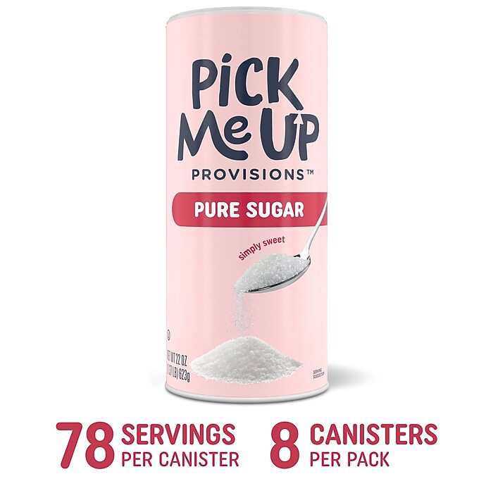 Pick Me Up Provisions™ Pure Sugar, 22 oz. Canister, 8/Pack