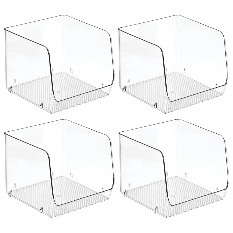 iDESIGN Small Stackable Plastic Storage Bin, Clear (29390M4) image 1
