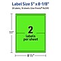Avery Rectangle Multipurpose Labels, 5" x 8-1/8", Neon Green, 20/Pack (94259)~#|#~4D3E3055-38F2-4A1D-91AE8DC8686510E4_sc7