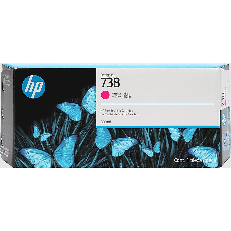 HP 738 Magenta Standard Yield Ink Cartridge (676M7A) image 1