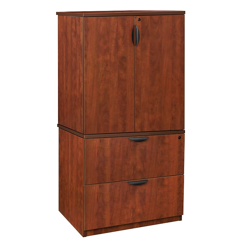 Regency Legacy Lateral File with Stackable Storage Cabinet- Cherry image 1