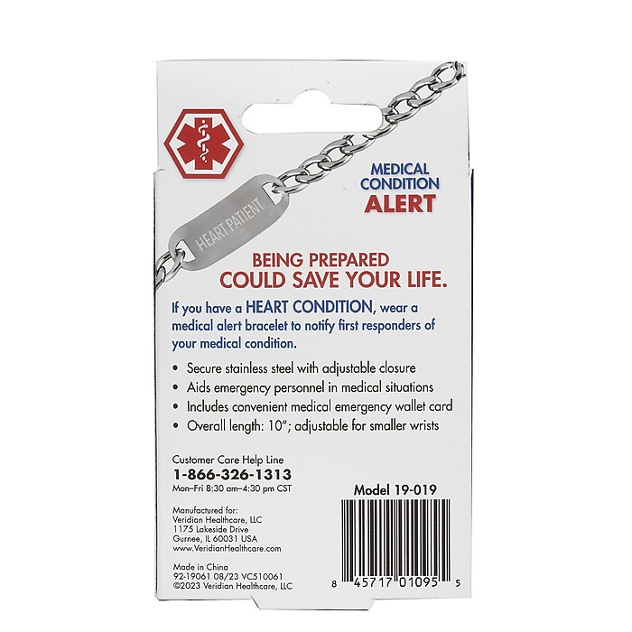 TheraCare Adult/Pediatric Tamper-Resistant Heart Medical ID