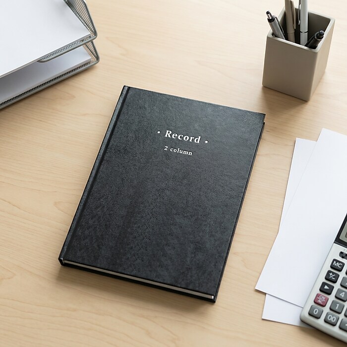 洋書 TWO S Staples Columnar Book, 2-Columns, 80 Pages, Gray Marble, 40 Sheets