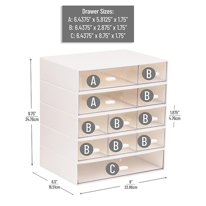 小物入れ MINDISMS Mind Reader 11-Compartment Plastic Craft Organizer, White (ORG-WHT