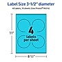 Avery Laser/Inkjet Multipurpose Circle Labels, 3.5" Dia., Bright Blue, 40/Pack (94514)~#|#~4D4CDB56-B6CC-4512-96B4DD4D101DF70D_sc7