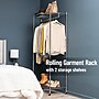 Mind Reader Metal Heavy Duty Rolling Garment Rack with Adjustable Bar, 73.75" x 17.75" x 35.5", Silver (ROLLRACK-SIL)~#|#~4D4F242C-7651-406B-A52B4093E5A65846_sc7