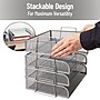 Mind Reader Metal Side Loading Stackable Letter Tray, Silver (DSTACK4-SIL)~#|#~4D50CA5D-979F-4CFF-B0664B17F73E4627_sc7