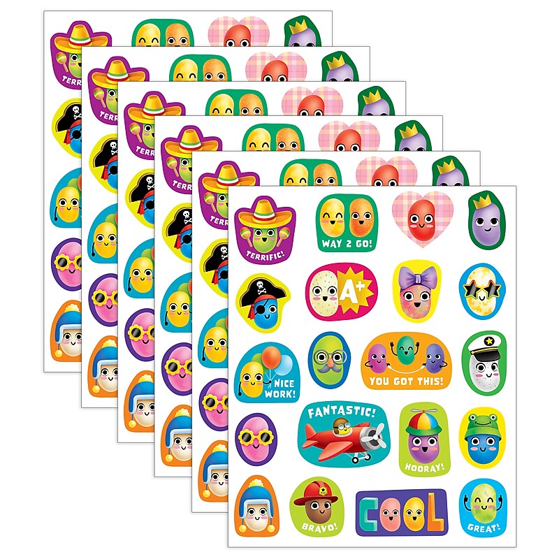 Teacher Created Resources Jelly Bean Smelly Stickers, Multicolored, 120/Pack, 6/Packs/Bundle (TCR9441-6) image 1