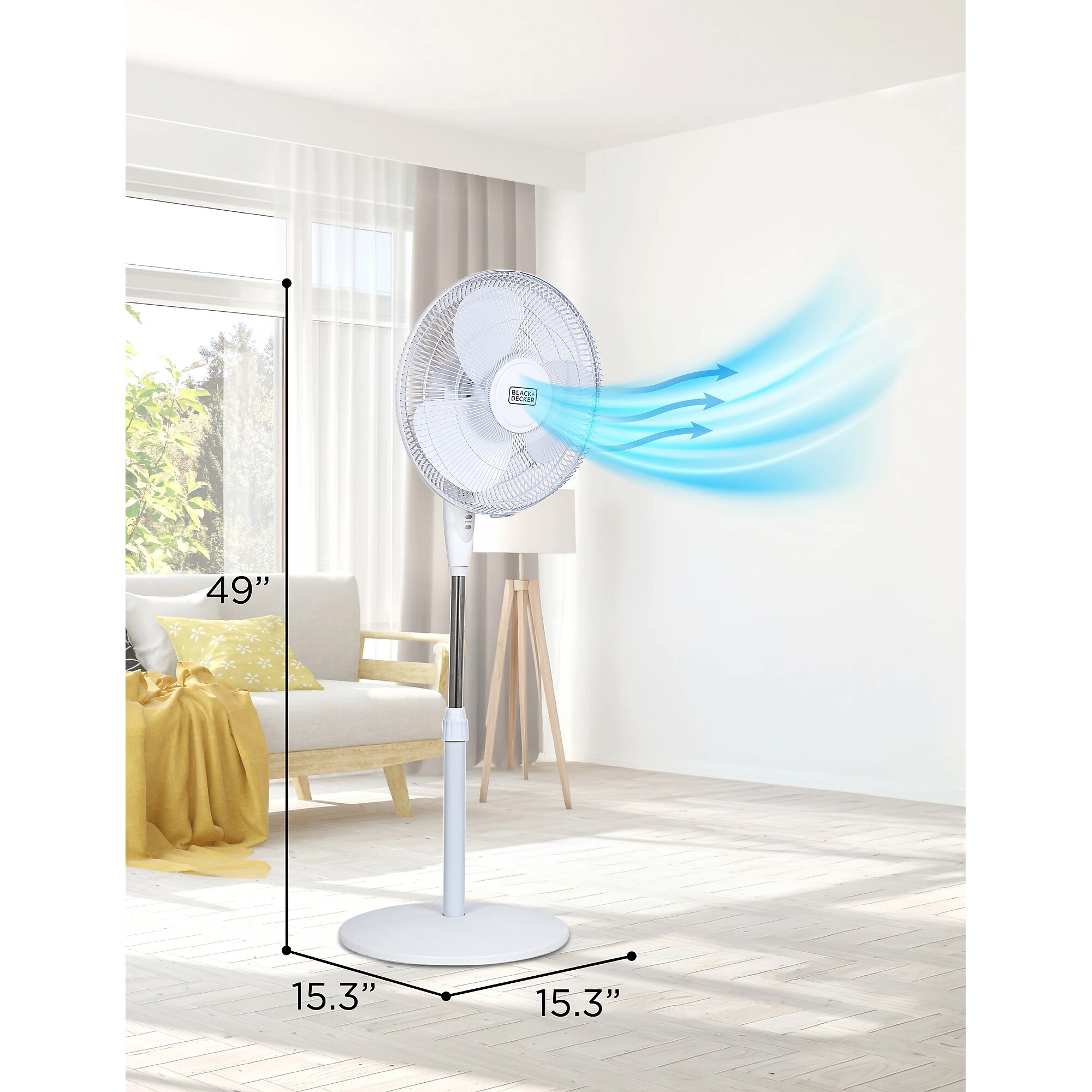 Black & Decker 16″ Oscillating Pedestal Fan, 3-Speed, White (BFSR16W) Sansujyuku sansujyuku.com