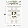 Avery Square Laser/Inkjet Multipurpose Labels, 2" x 2", Off-White (240/Pack)~#|#~4D58F43B-14F7-4510-9B5B614EF98A78F9_sc7