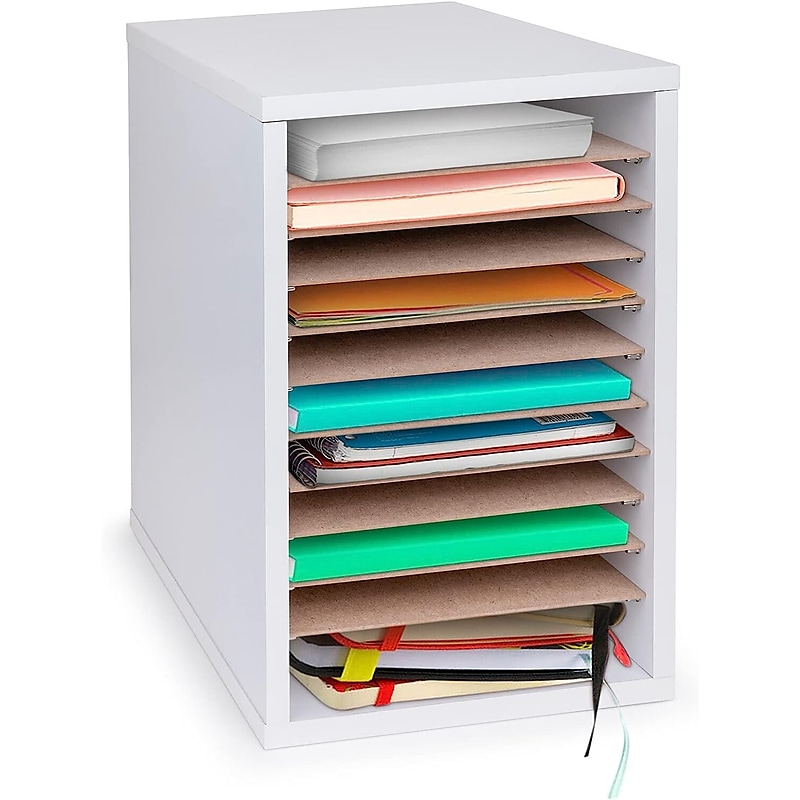 AdirOffice 11-Compartment Literature Organizer, White (500-11-WHI) image 1
