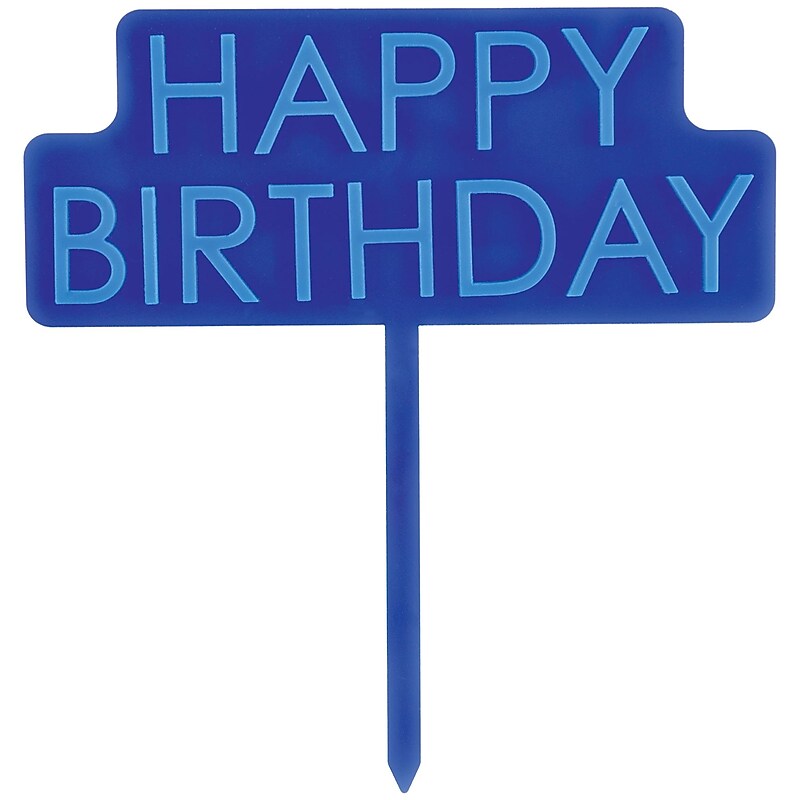 Party City Happy Birthday Cake Topper, Navy (AM100130) image 1