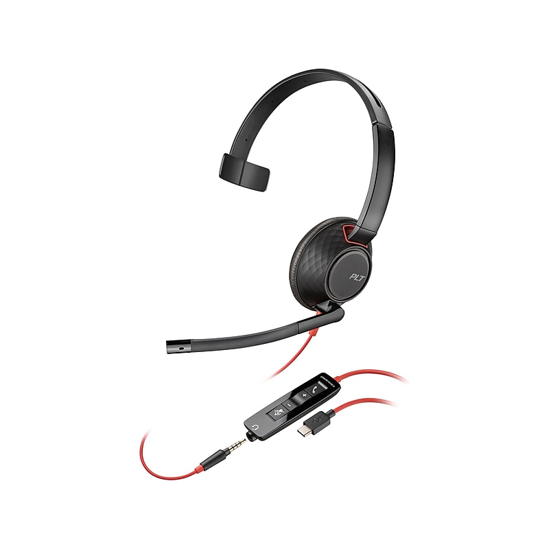 Poly Blackwire 5210 Mono Headset, USB-C/3.5mm, UC Certified (8X230AA) image 1
