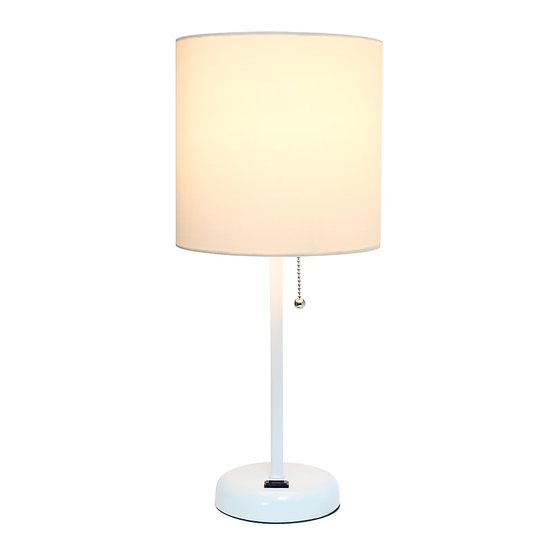 Simple Designs 19.5" LED Table Lamp, White (LT2024-WOW-CCLB) image 1