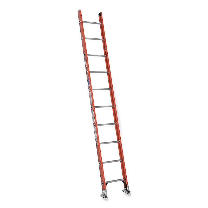 Werner 10' Fiberglass Straight Ladder, 300 lbs. Capacity (D6210-1) image 1