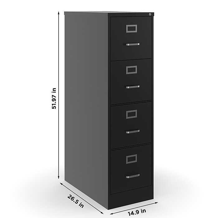 Staples 4-Drawer Vertical File Cabinet, Letter Size, Lockable