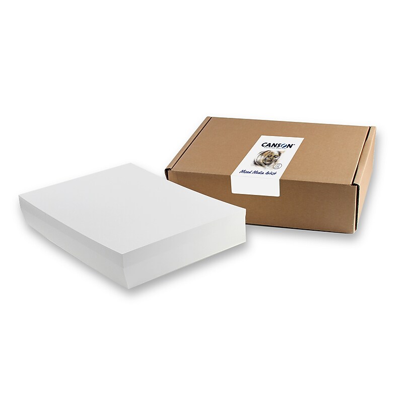 Canson Artist Series Mixed Media Sheet Bulk Pack, 12" x 9", White, 100 Sheets/Box (MCXC100516250) image 1