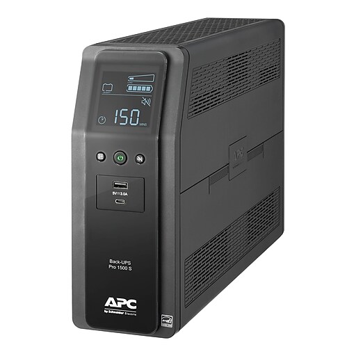 APC BackUPS Pro 1500VA Battery Backup and Surge Protector, 10Outlets