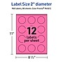 Avery Laser/Inkjet Round Multipurpose Labels, 2" Dia., Bright Pink, 960/Box (94501)~#|#~4D7CCA1F-5C25-4B20-AF0BA857613396C3_sc7