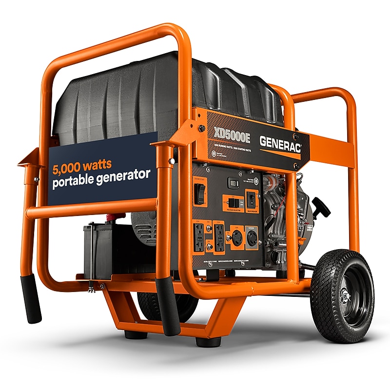 Generac Power Systems XD5000E Portable Generator, Electric/Recoil Start, Diesel, 5000 Watts (6864) image 1