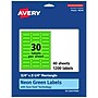Avery Laser/Inkjet Multipurpose Rectangle Labels, 0.75" x 2.25", Neon Green, 1200/Pack (94216)~#|#~4D840EF1-566D-47B9-9E56B56ABFCDE15F_sc7