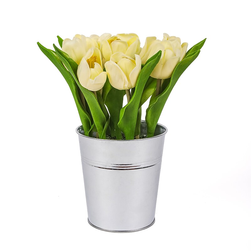 National Tree Company 9" Light Yellow Tulip Bouquet (MT81-30TU25PLYW) image 1