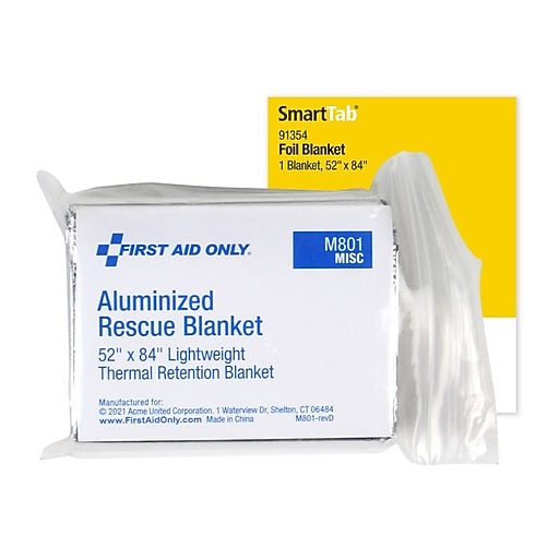 First Aid Only Aluminized Rescue Blanket, 52 x 84