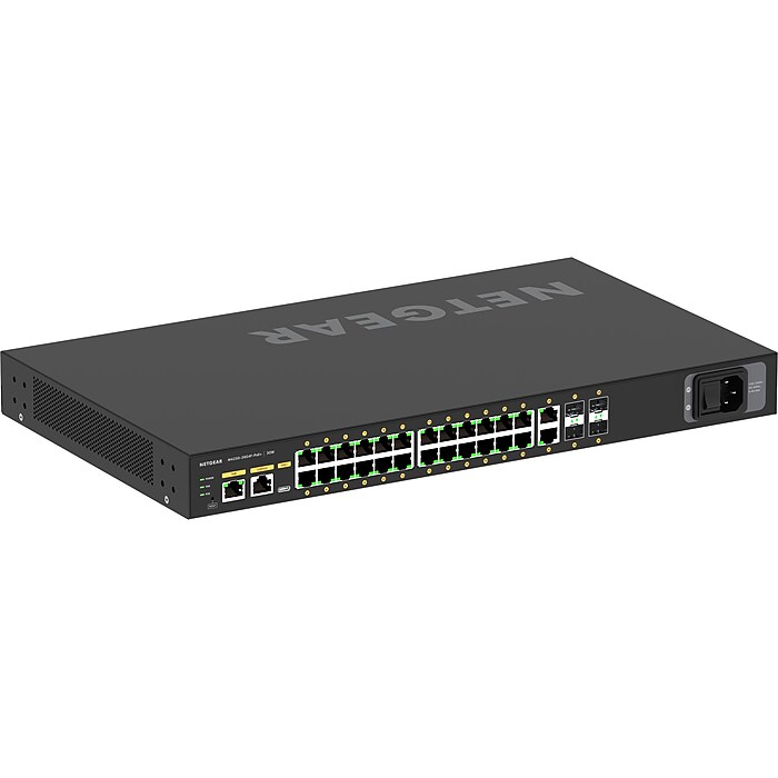 Netgear AV Line 26-Port Gigabit Ethernet Managed Switch, Black