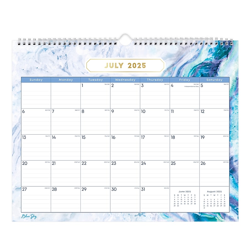 2025-2026 Blue Sky Gemma 15" x 12" Academic Monthly Wall Calendar (147010-A26) image 1