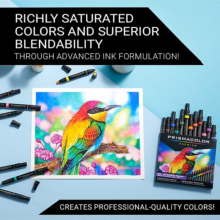 Prismacolor Professional Double-Ended Art Markers, Chisel & Fine
