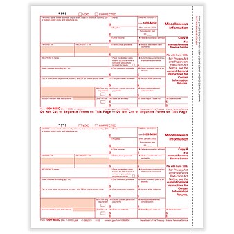ComplyRight 2022 1099-MISC 2-Up Federal Copy A Tax Form, 50/Pack (511050)