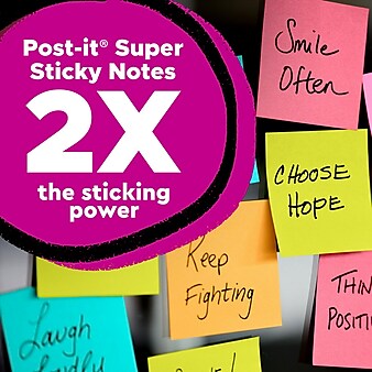 Post-it Super Sticky Telephone Message Notes, 4" x 5", Energy Boost Collection, Lined, 4 Pads (7679-4)