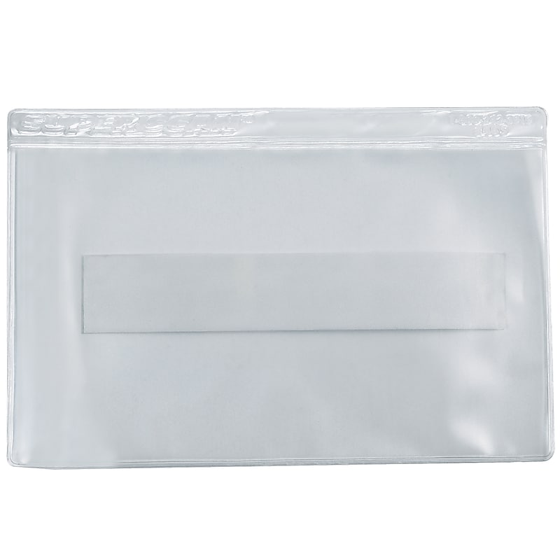 Partners Brand Superscan Vinyl Envelope, 2" x 3 1/2", Clear, 50/Carton (LH207) image 1
