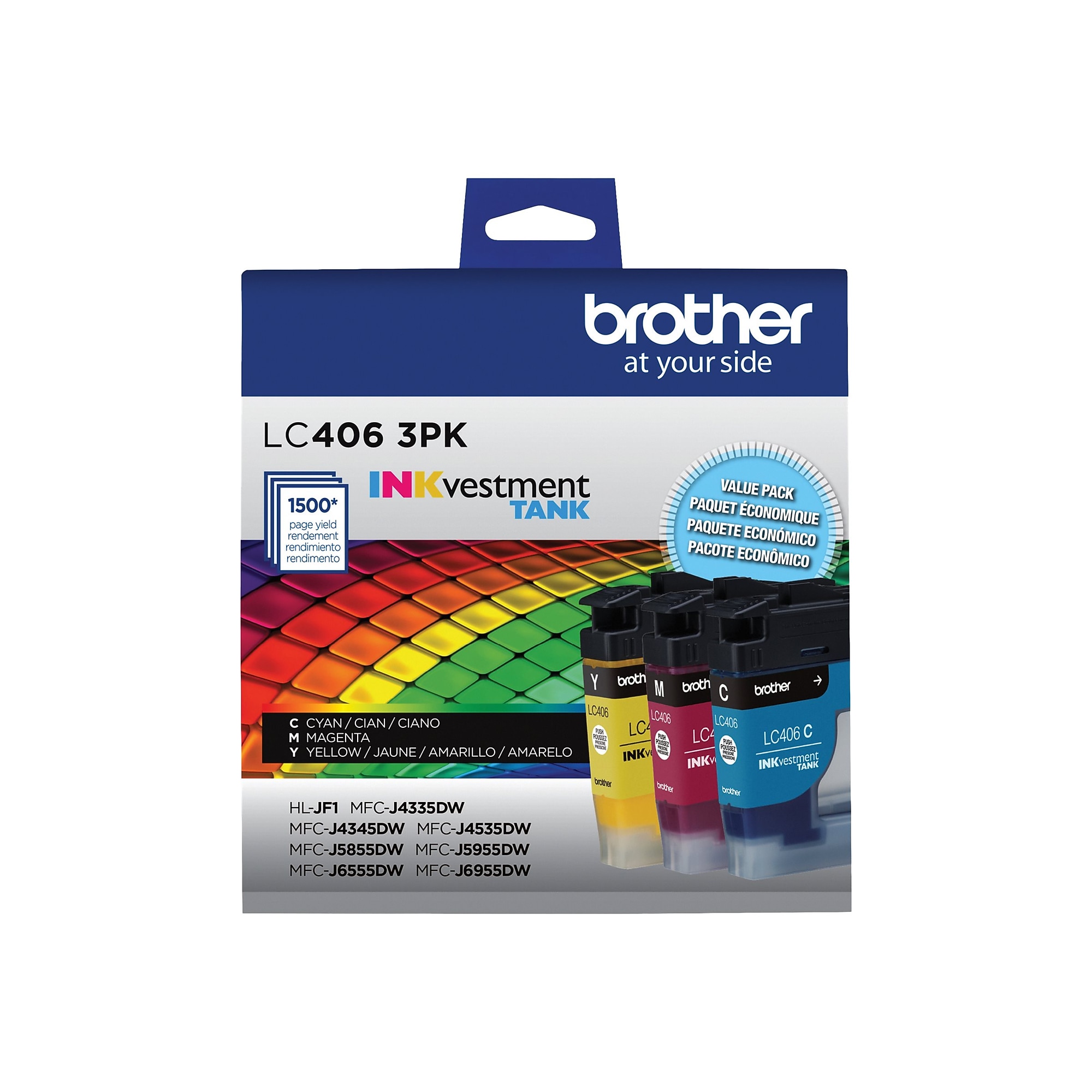 Brother LC4063PKS Cyan/Magenta/Yellow Standard Yield Ink Cartridges, 3/Pack Sansujyuku sansujyuku.com