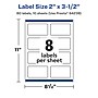 Avery Laser/Inkjet Rectangle Durable Waterproof Labels, 2" x 3.5", White, 80 Labels/Pack (94238)~#|#~4DAFE352-4183-47EB-B2C93A915DAC35CE_sc7