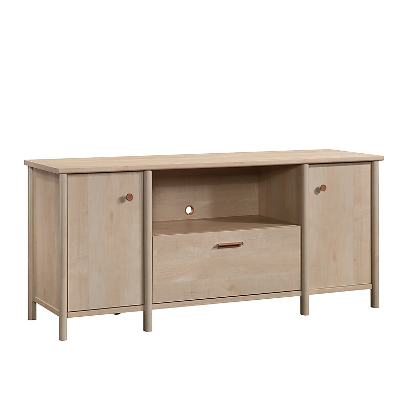 Sauder Whitaker Point 30"H Storage Credenza with 3 Shelves, Natural Maple (429375) image 1