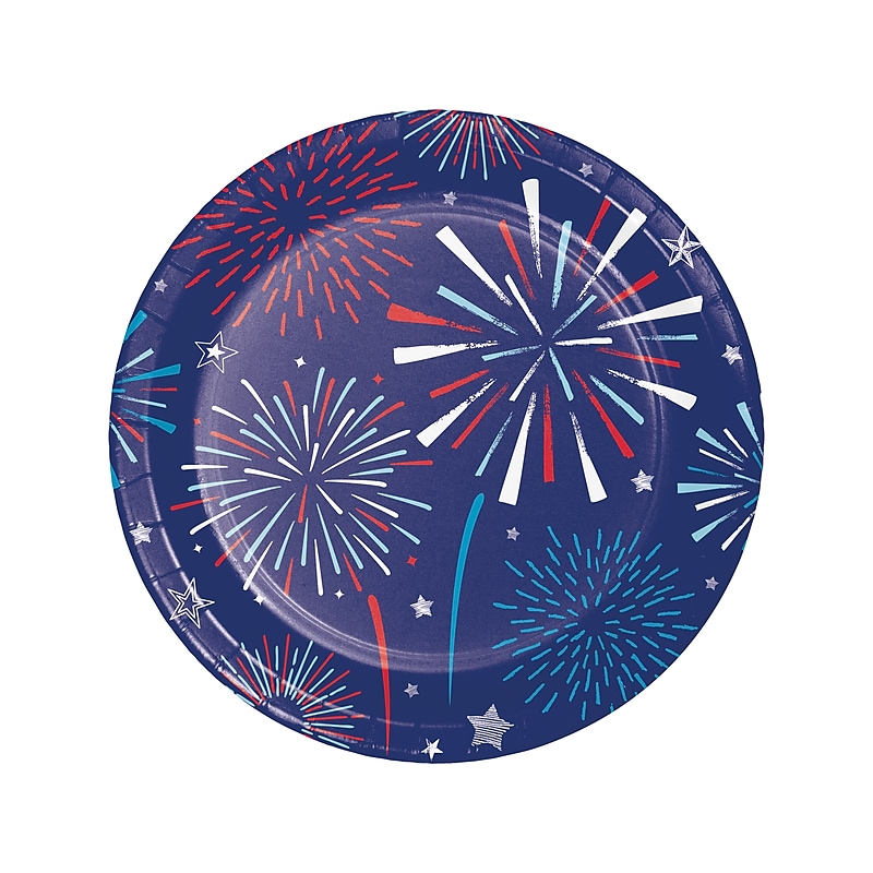 Creative Converting Fourth of July Plate, Multicolor, 24/Pack (DTC369854DPLT) image 1