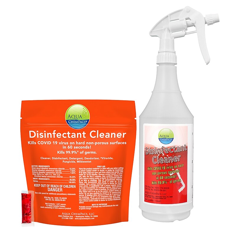 Diversey Aqua ChemPacs Disinfectant, Marine Scent, 12/Carton (9321111) image 1