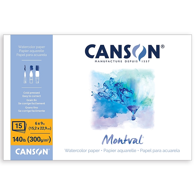 Canson Artist Series 6" x 9" Montval Watercolor Sketch Pad, 15 Sheets/Pad (MCXC100511062) image 1